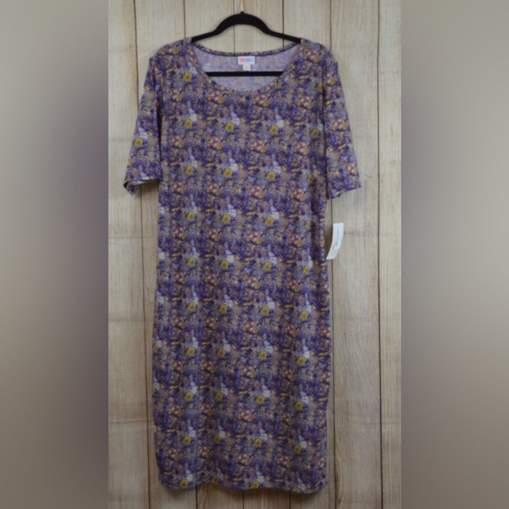 LuLaRoe Julia Purple Floral Midi Dress